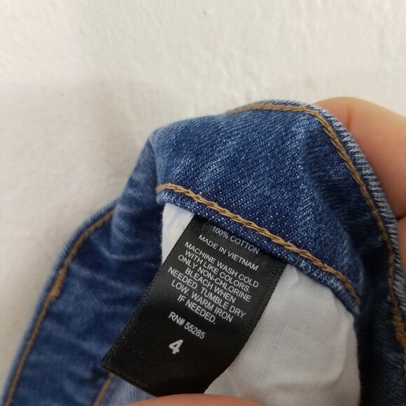 Express Button Fly Distressed Jean Shorts Blue Size 4 - Picture 5 of 5